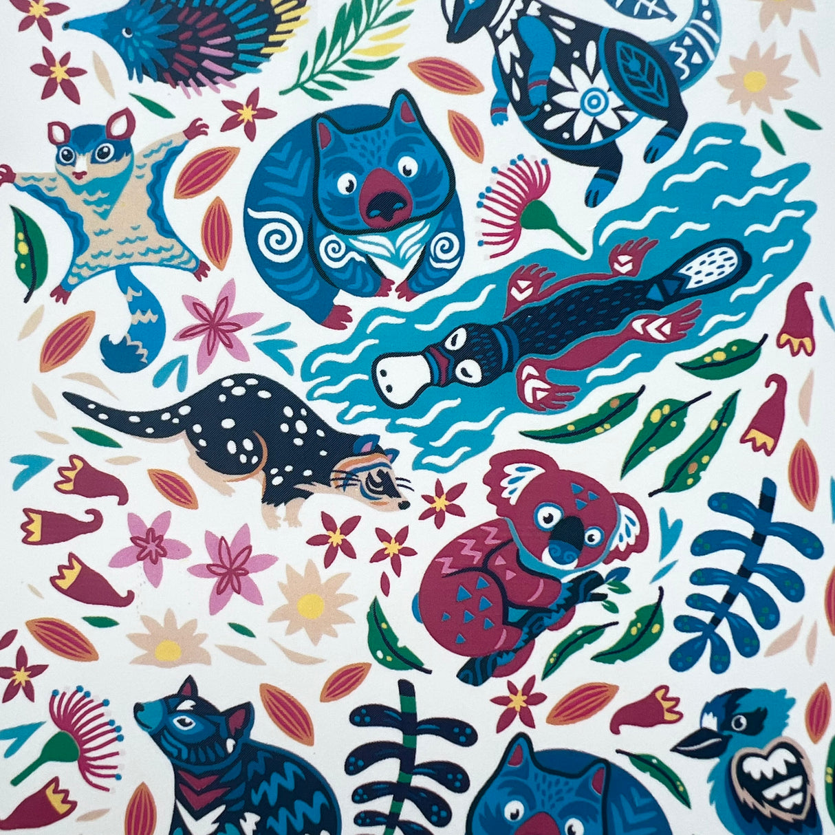 Turquoise Australian Animals Waterslide Transfer Decal