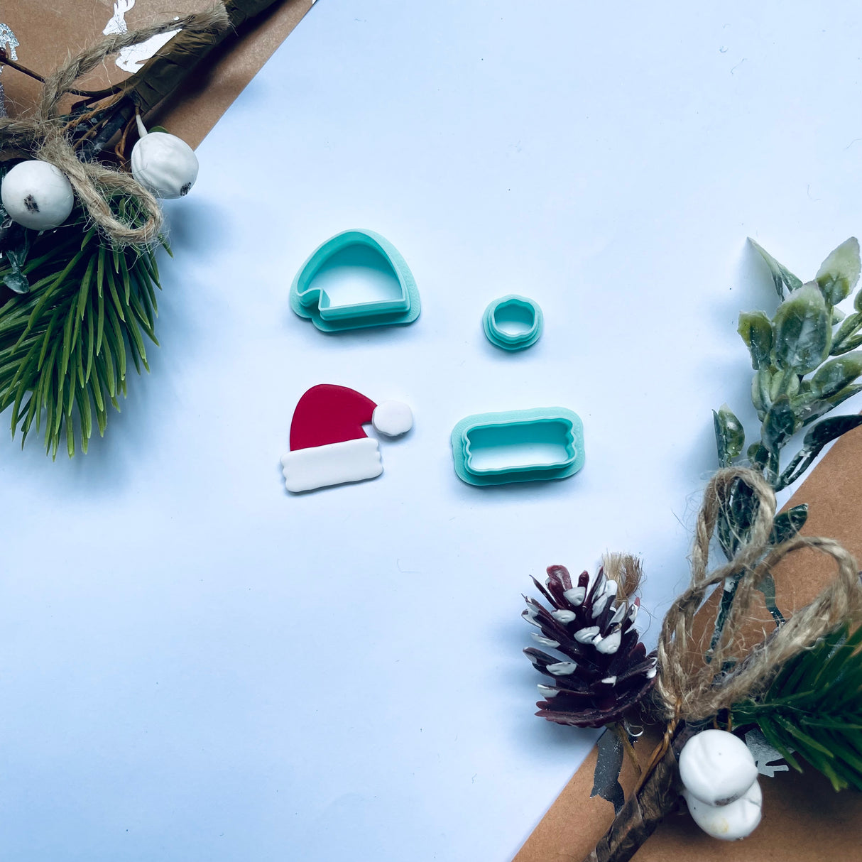 Santa Hat with Trim and Pom Pom Cutter Set