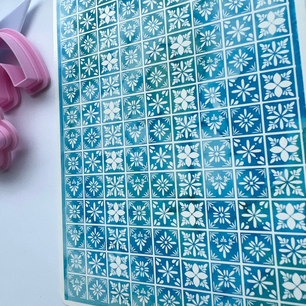 Watercolour Blue Mini Kitchen Tiles Waterslide Transfer Decal