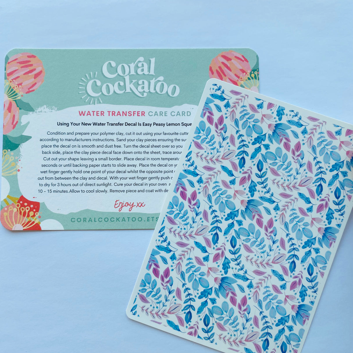 Pastel Folk Vines & Flowers Water Transfer Decal