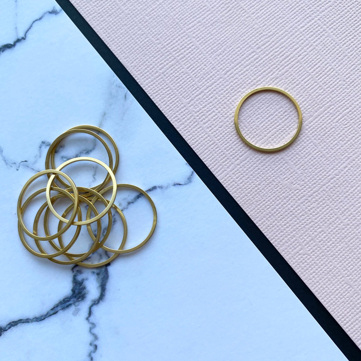 Circle Open Back Bezel - Gold Plated Stainless Steel - 20 pack