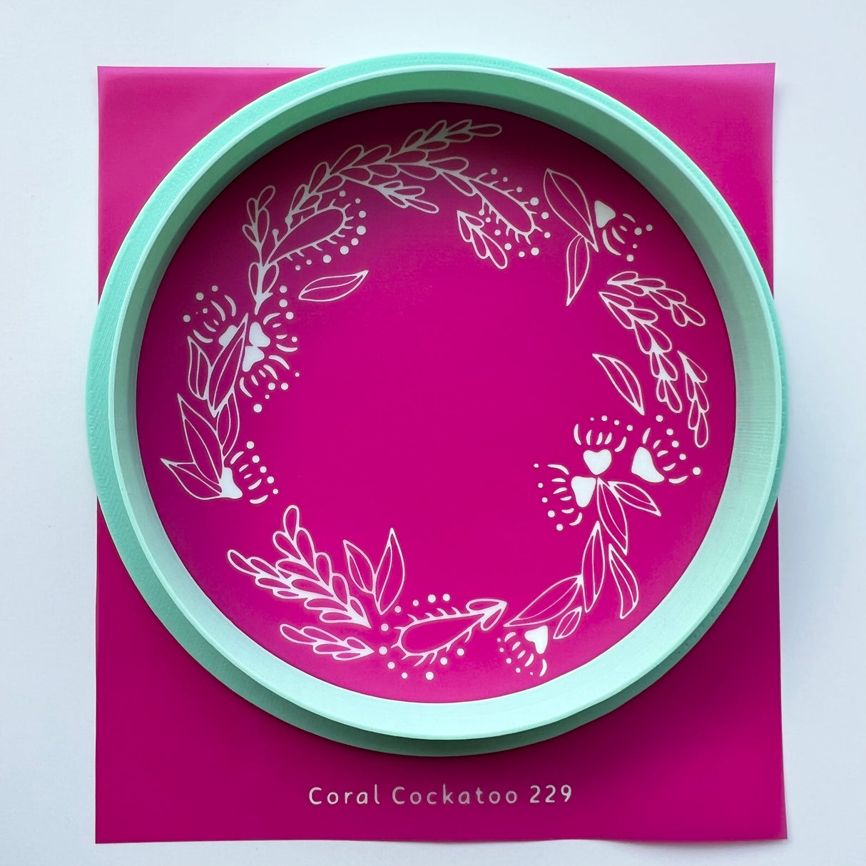 Australian Bush Wreath Trinket Dish Silk Screen 229