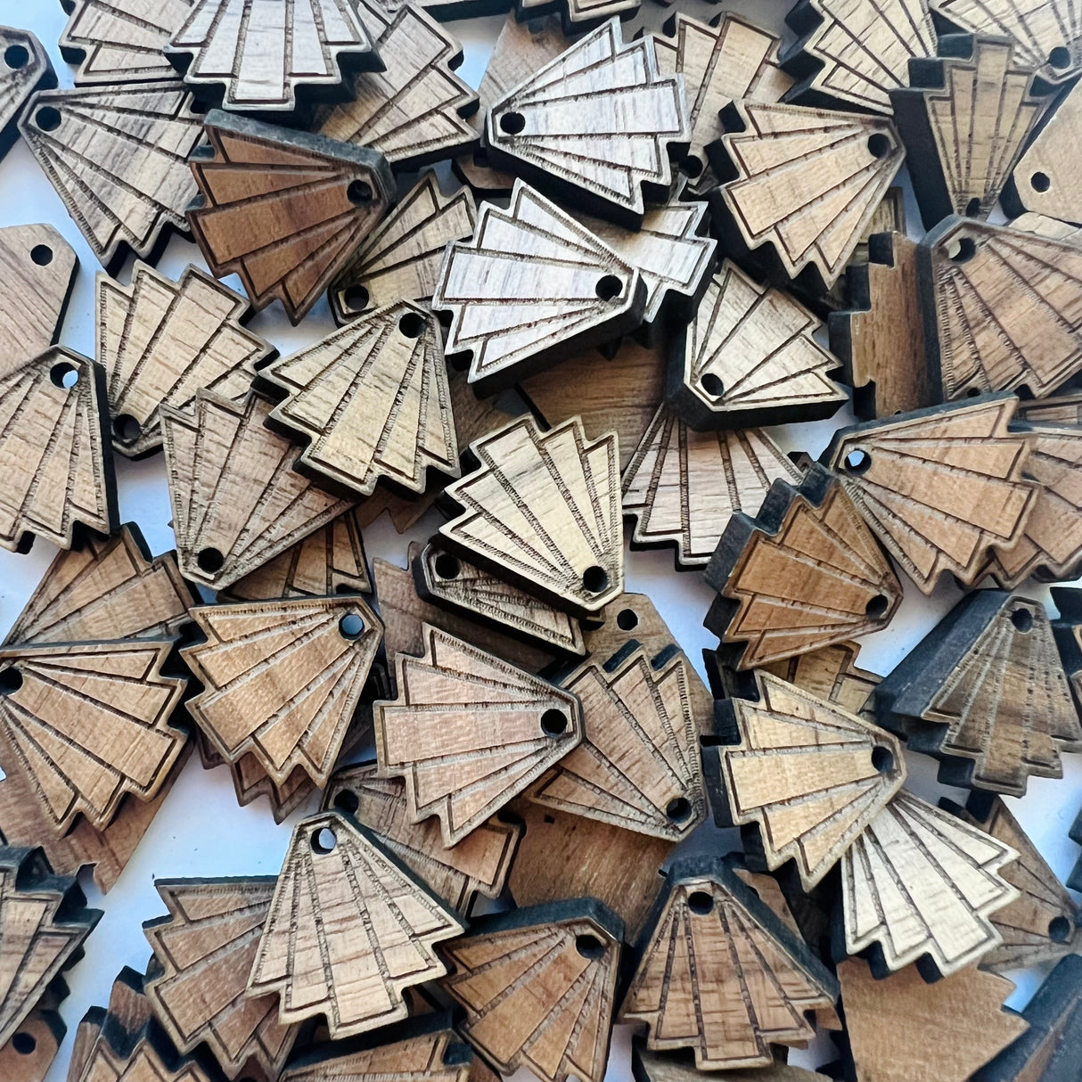Keystone Fan Wooden Earring Component - 10 pack