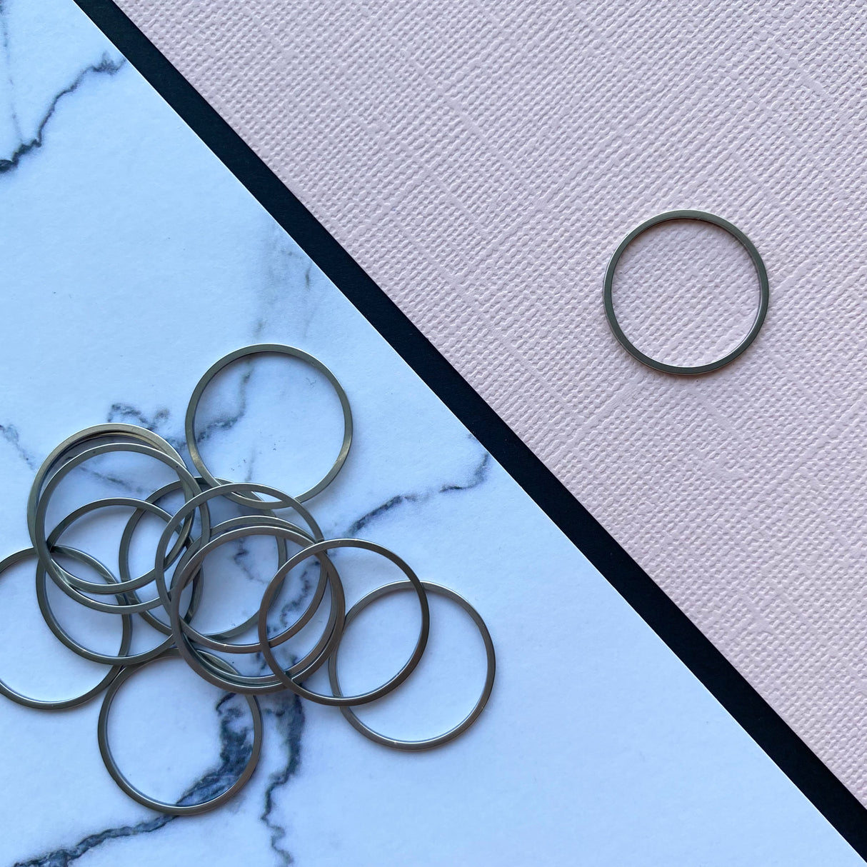 Circle Open Back Bezel - Stainless Steel - 20 pack
