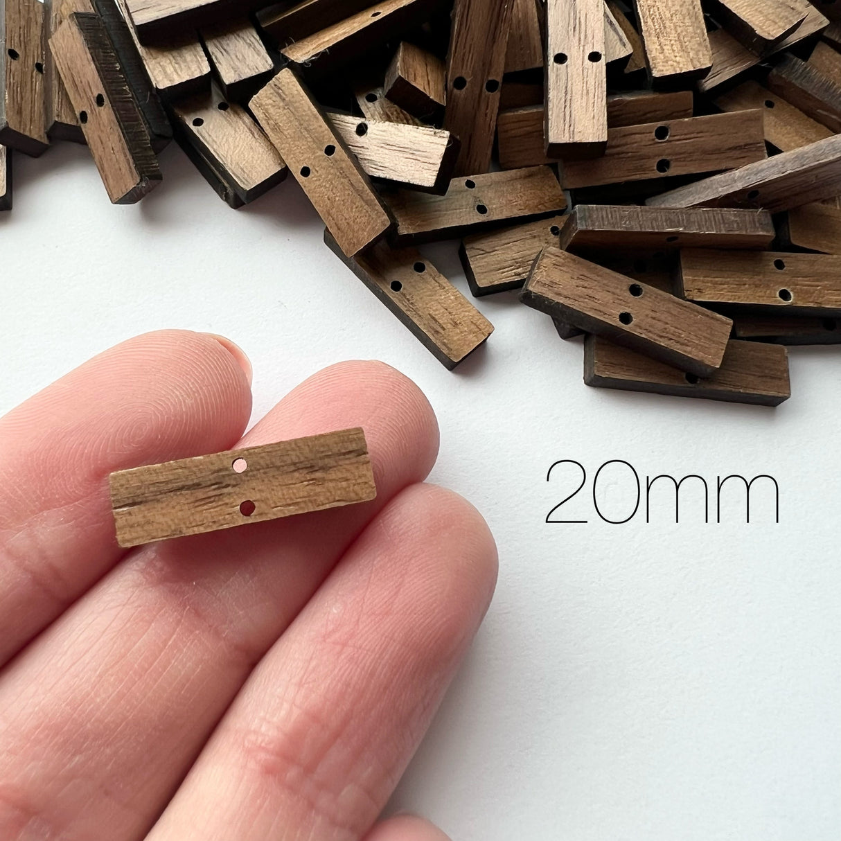 Linking Rectangle Wooden Earring Component - 10 pack