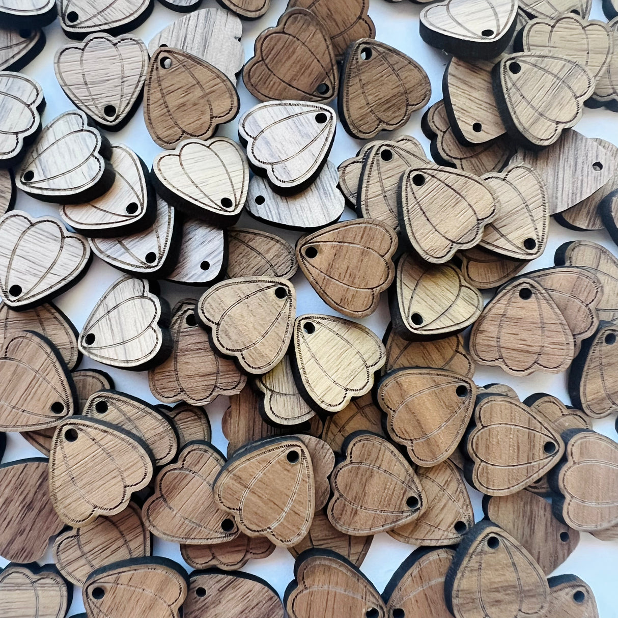 Three Bloom Wooden Earring Component - 10 pack