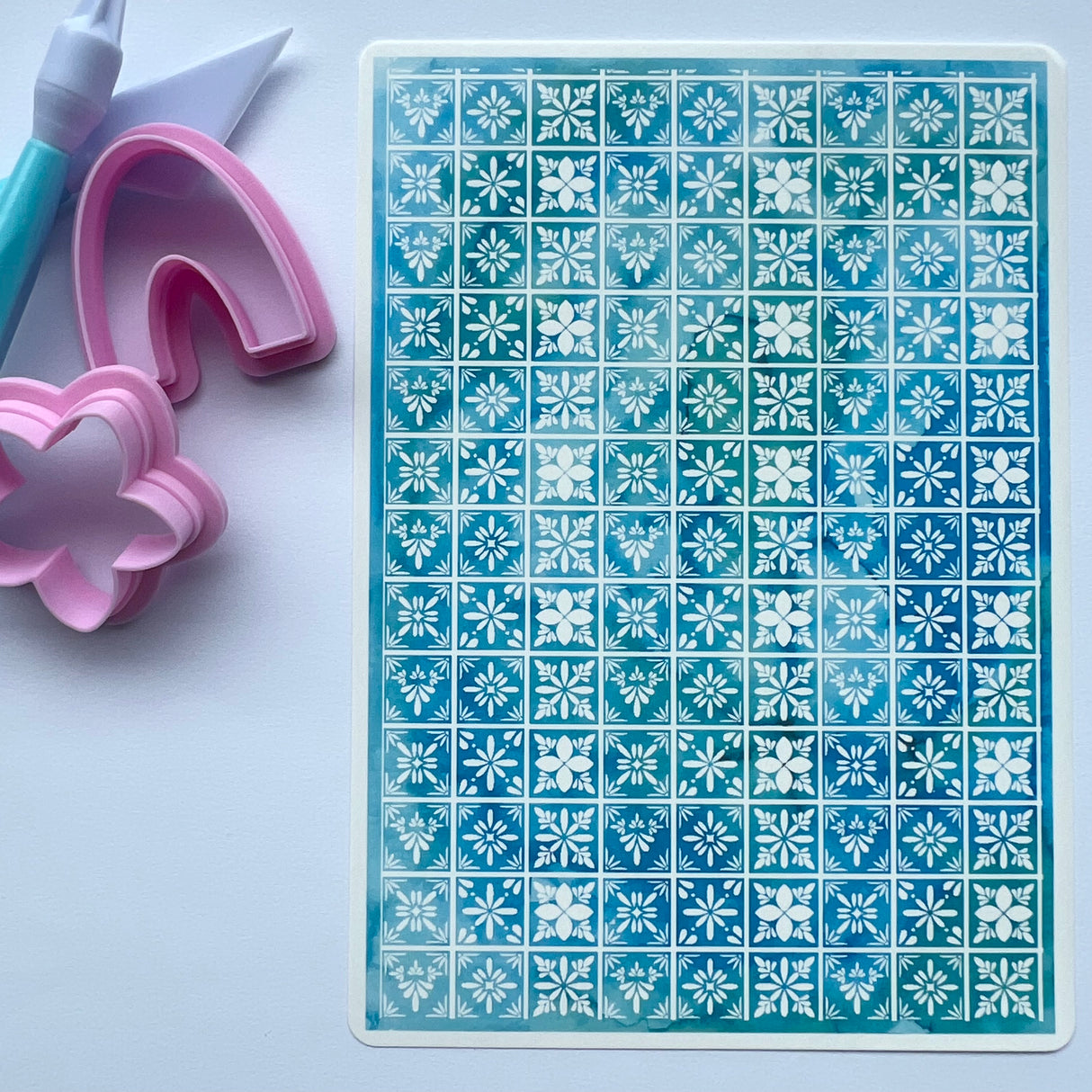 Watercolour Blue Mini Kitchen Tiles Waterslide Transfer Decal