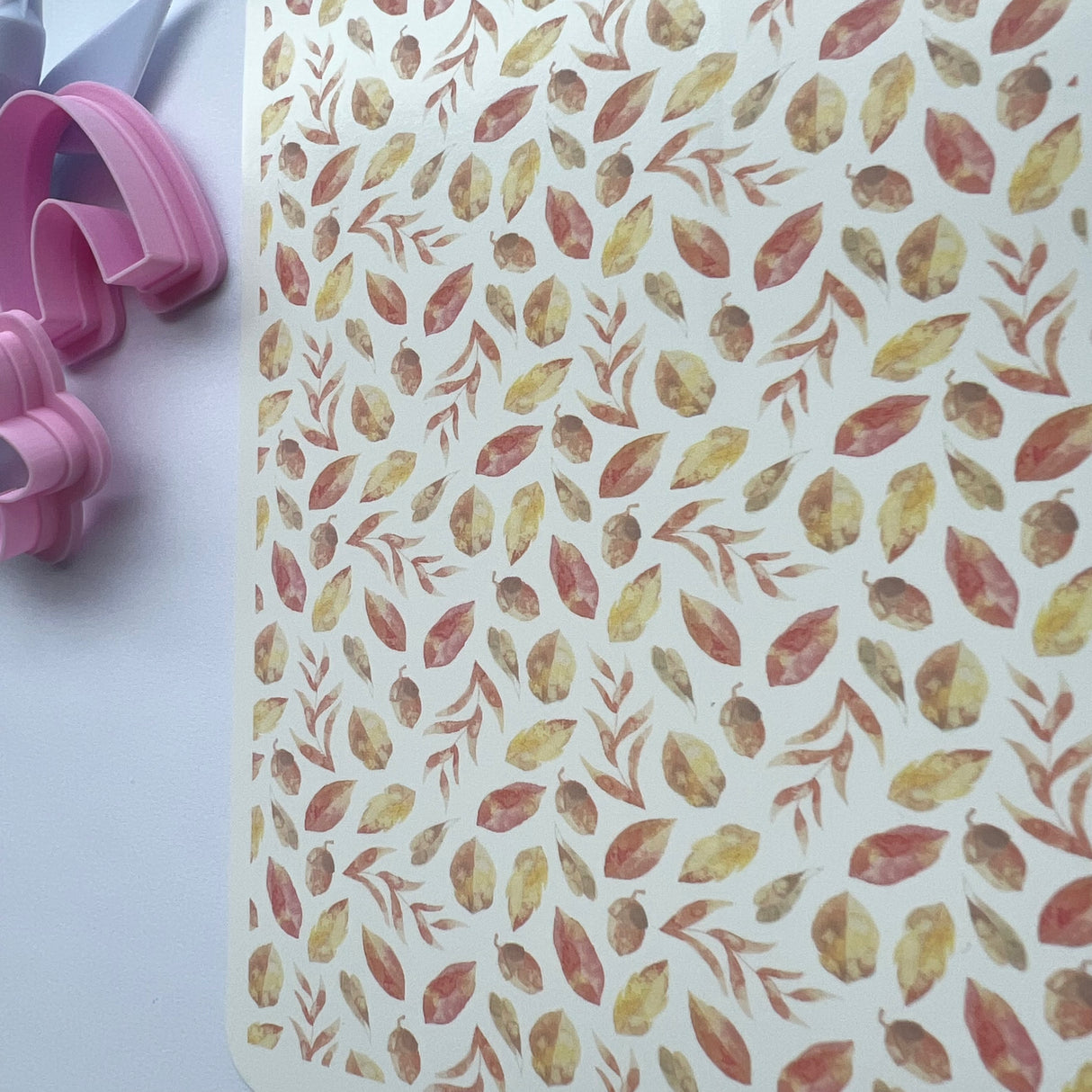 Watercolour Autumn Leaves & Acorns Waterslide Transfer Decal