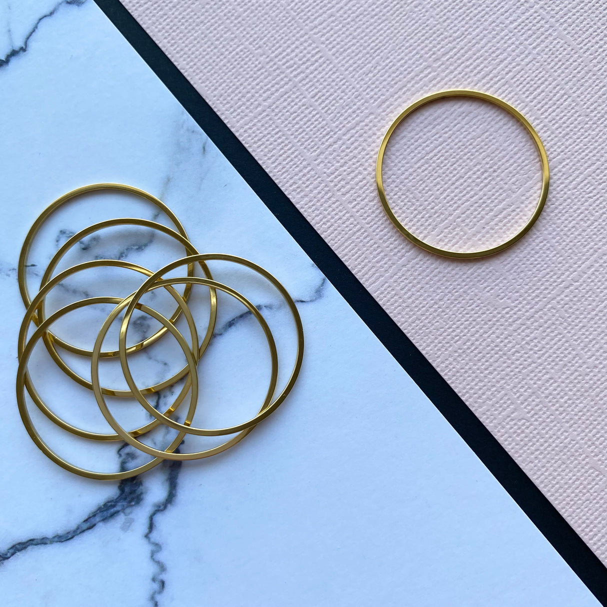 Circle Open Back Bezel - Gold Plated Stainless Steel - 20 pack