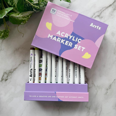 Arrtx Acrylic Paint Pens - 30 Colour Set Paint Markers