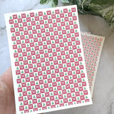 Tree & Bow Checkerboard Tiles - Water Soluble Transfer