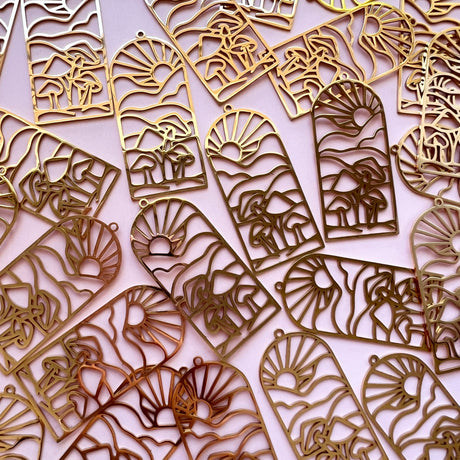 Magical Mushrooms Charms - Gold Plated Stainless Steel