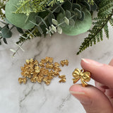 Double Bow Charms - Gold Plated Stainless Steel - 10 pack