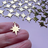 Christmas Star Charms - Gold Plated Stainless Steel