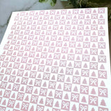 Tree & Bow Checkerboard Tiles - Water Soluble Transfer