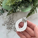 Double Bow Charms - Stainless Steel - 10 pack