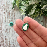 14mm Oval Bezel Tray with loop - Stainless Steel