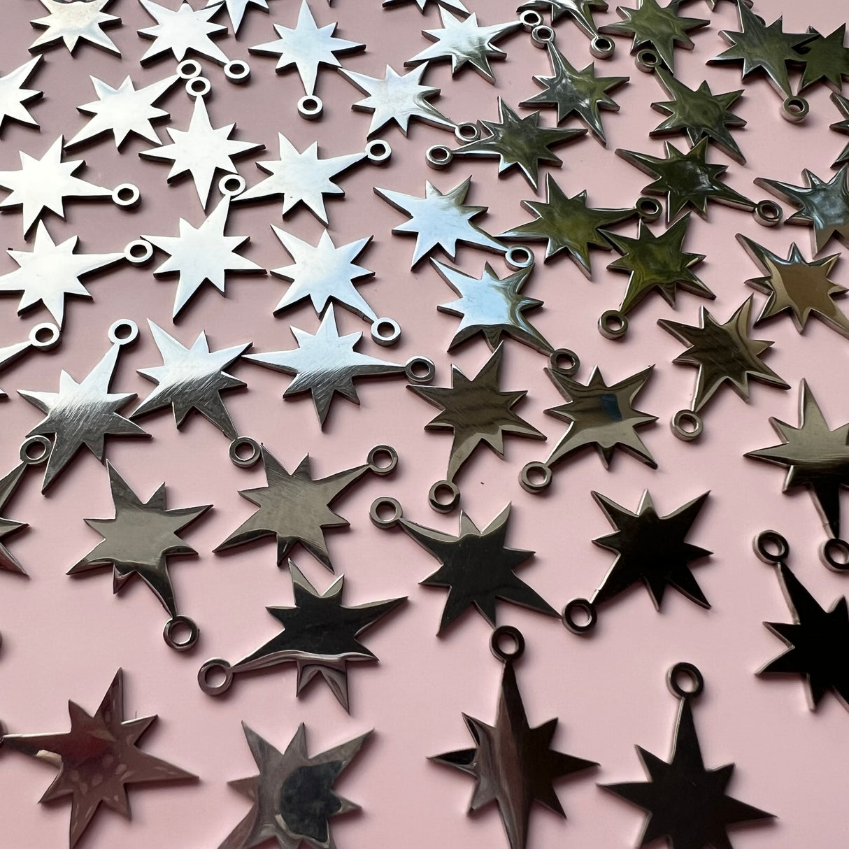 Christmas Star Charms - Stainless Steel