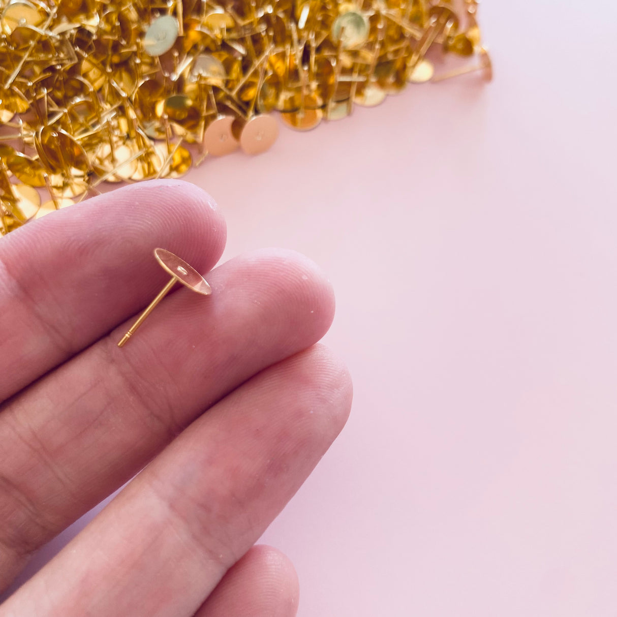 8mm Earring Posts - Gold Plated - Surgical Stainless Steel