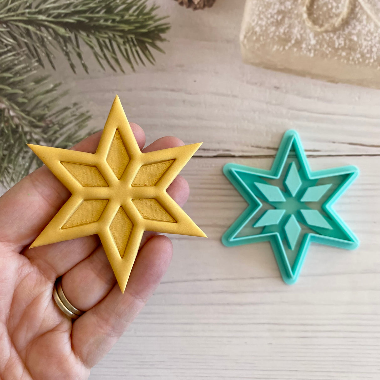 6-pointed Star Imprint Christmas Decoration Cutter