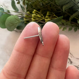 10mm Minimalist Bezel Earring Post with Loop - Stainless Steel