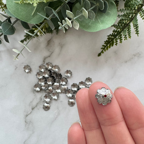 Ornate Bead Cap 11mm - Stainless Steel - 50 pack