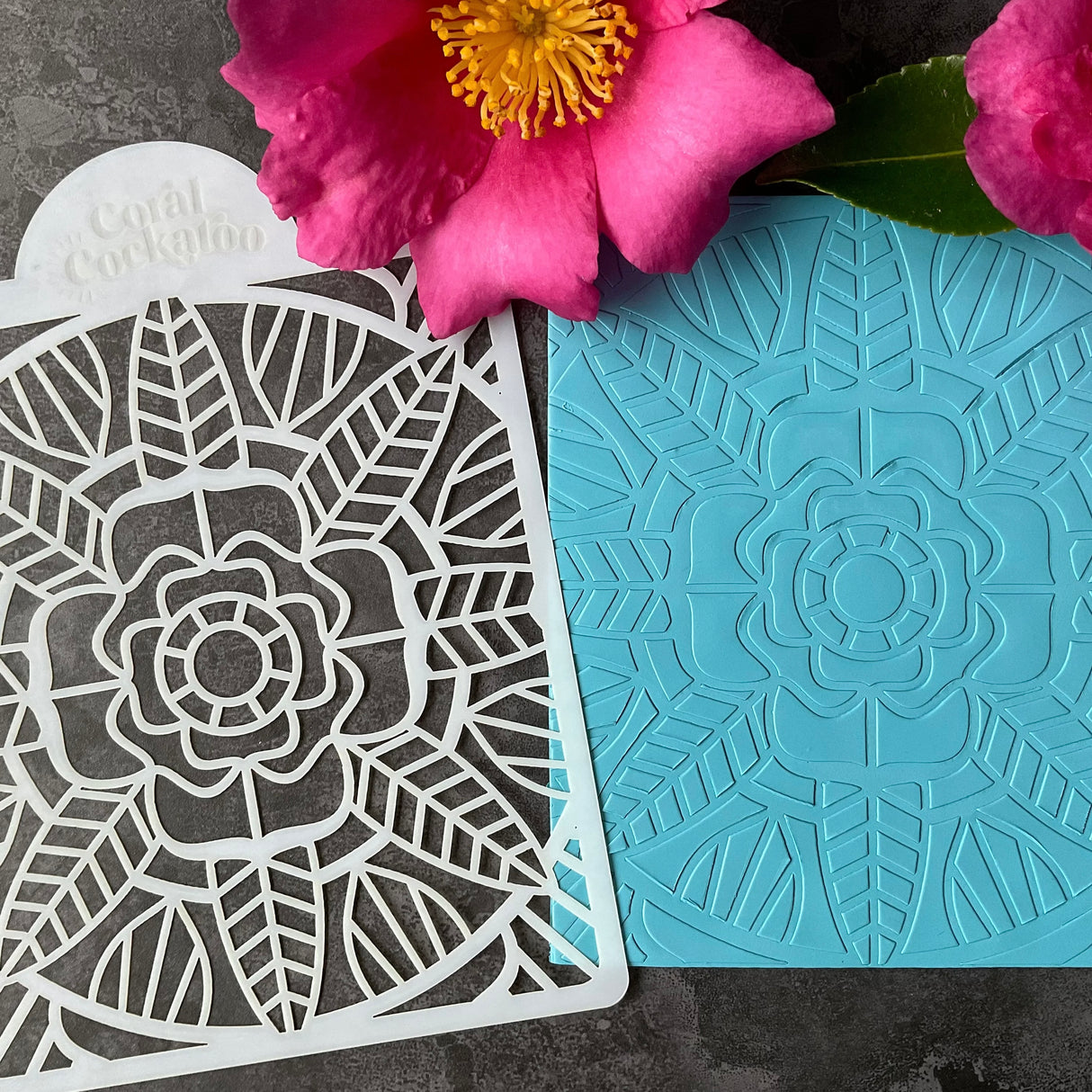 Stained Glass Rose Window Stencil (ST032)