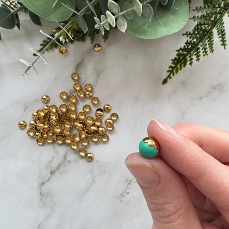 Scalloped Bead Cap 7.5mm - Gold Plated Stainless Steel - 50 pack