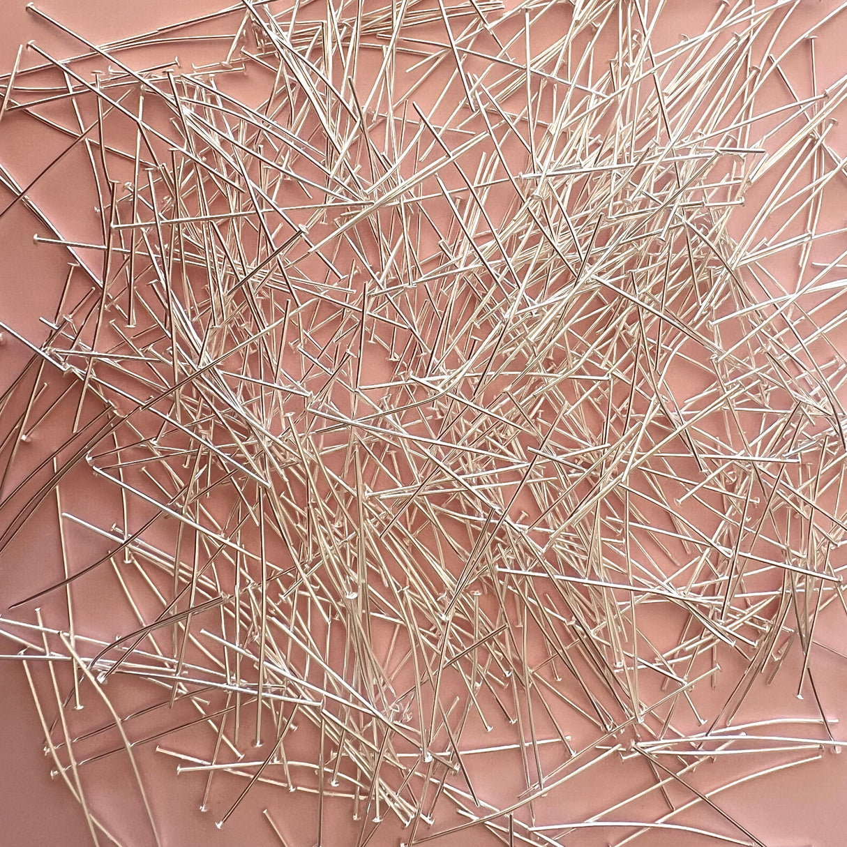 Flat Head Pins - Silver Plated Stainless Steel