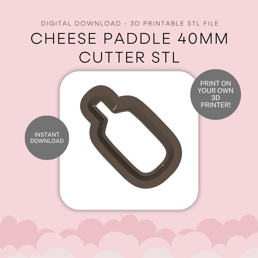 Rectangular Cheese Paddle 40mm Cutter STL - digital download