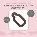 Rectangular Cheese Paddle 40mm Cutter STL - digital download