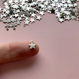 Mini Star Charms - Stainless Steel - 20 pack