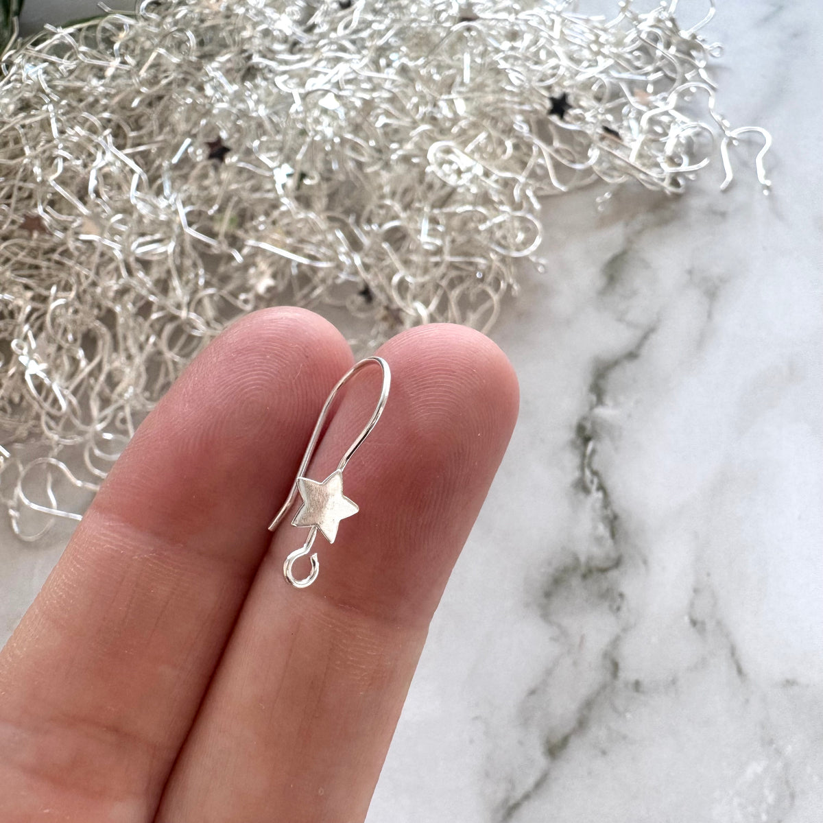 Star Hook - Bright Silver (Vertical Loop)