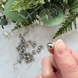 Mini Jingle Bell Charms - Stainless Steel - 50 pack