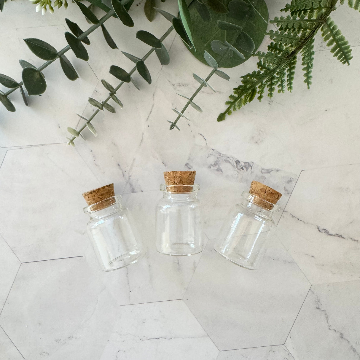 Mini Glass Bottles -  3 pack