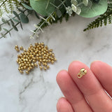 Mini Jingle Bell Charms - Gold Plated Stainless Steel - 50 pack
