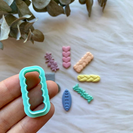 Scalloped Rectangle Huggie Cutter