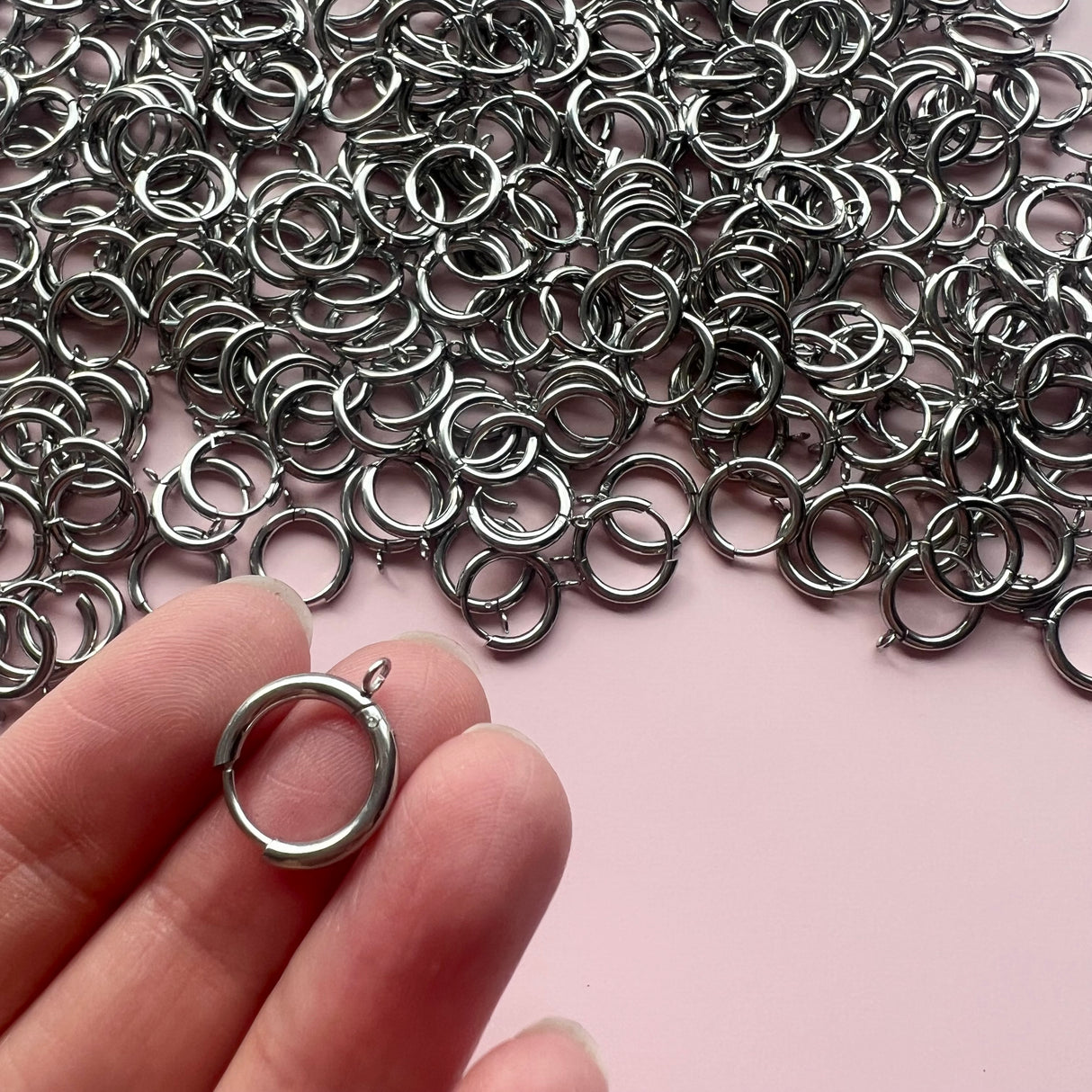 Halo Huggie with Loop - Stainless Steel