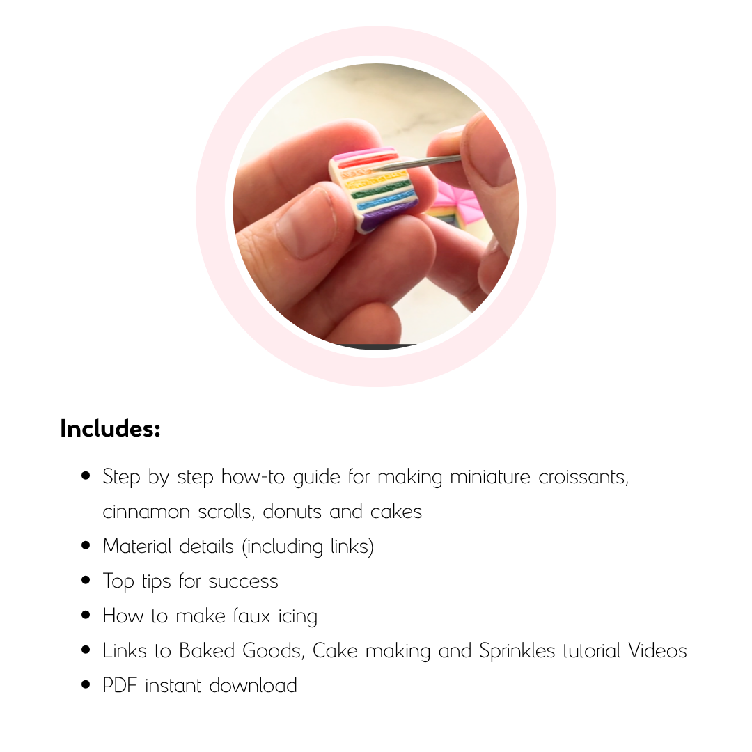 Polymer Clay Baked Good Miniatures - Printable Tutorial