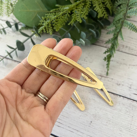 Hollow Pointed Alligator Hair Clip - 5 pack