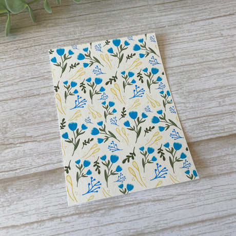 Cottage Flowers in Blue - Water Soluble Transfer