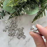 Double Bow Charms - Stainless Steel - 10 pack