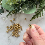 Mini Jingle Bell Charms - Gold Plated Stainless Steel - 50 pack