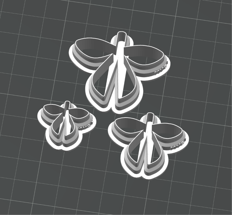 3D Scissor Bow Trio Cutter Set STL - digital download