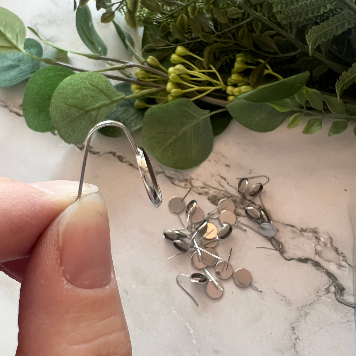 10mm Minimalist Bezel Earring Hook - Stainless Steel