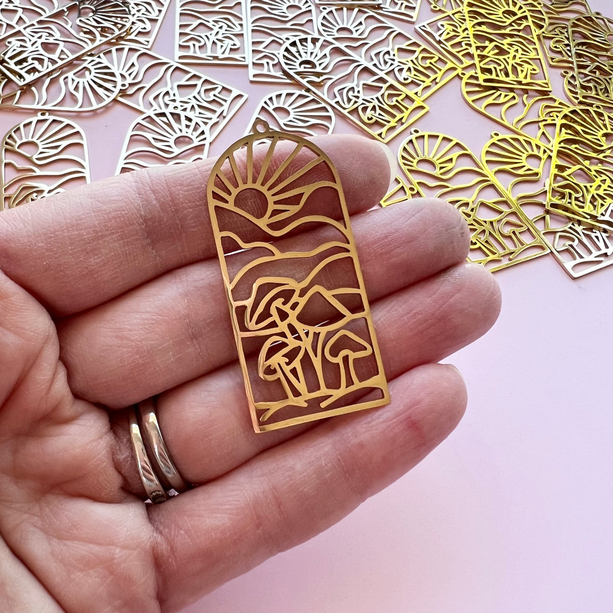 Magical Mushrooms Charms - Gold Plated Stainless Steel