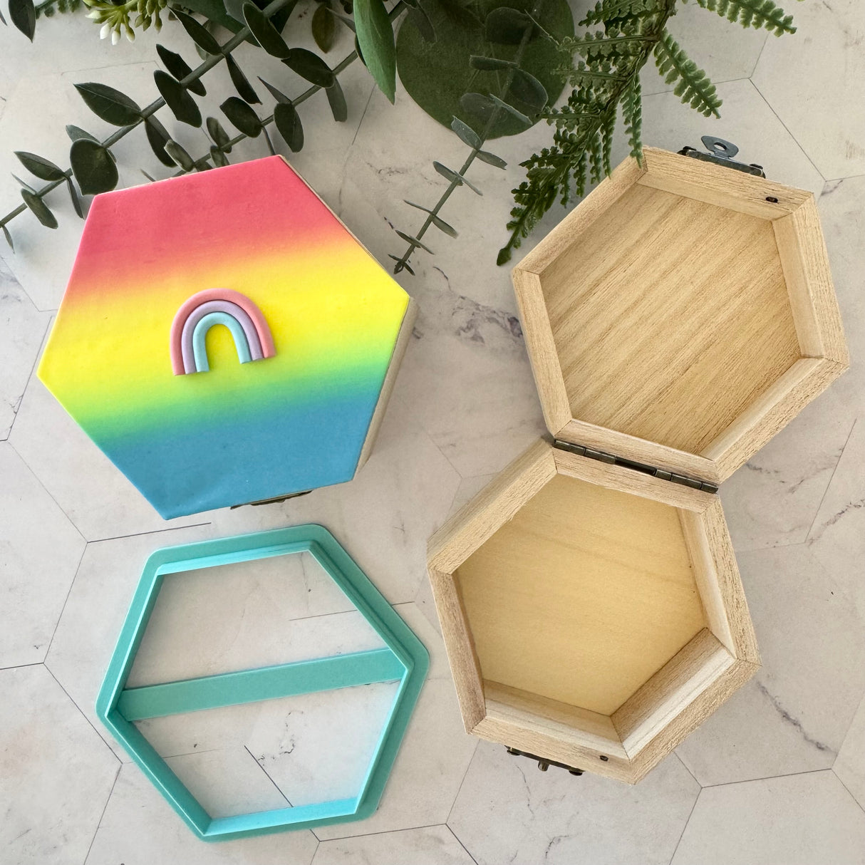 Keepsake Wooden Hexagon Box