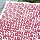 Tree & Bow Checkerboard Tiles - Water Soluble Transfer