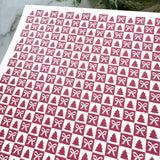 Tree & Bow Checkerboard Tiles - Water Soluble Transfer