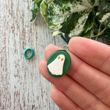 20mm Oval Sawtooth Bezel Tray with loop - Stainless Steel